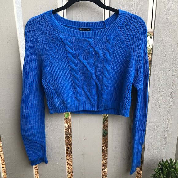 Blue cropped sweater from Express - Picture 2 of 4
